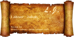Lakner Jakab névjegykártya